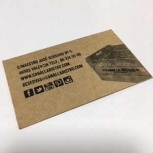 tarjeta con redes sociales